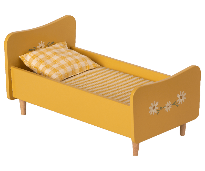 Maileg Yellow Mini wooden bed