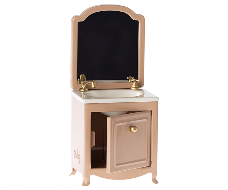Maileg Sink Dresser with Mirror - Dark Powder