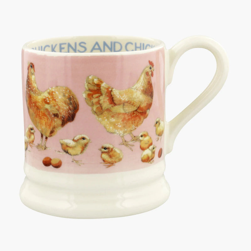 Emma Bridgewater Pink Hen Chickens and Chicks Half Pint Mug