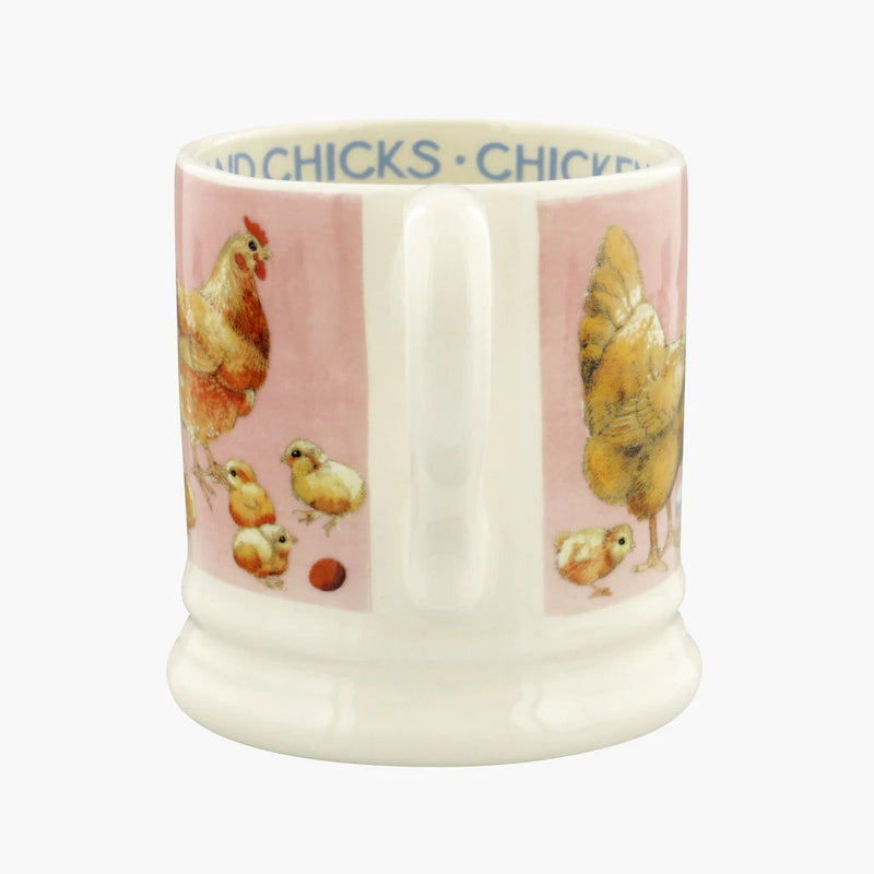 Emma Bridgewater Pink Hen Chickens and Chicks Half Pint Mug