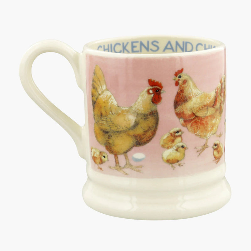 Emma Bridgewater Pink Hen Chickens and Chicks Half Pint Mug