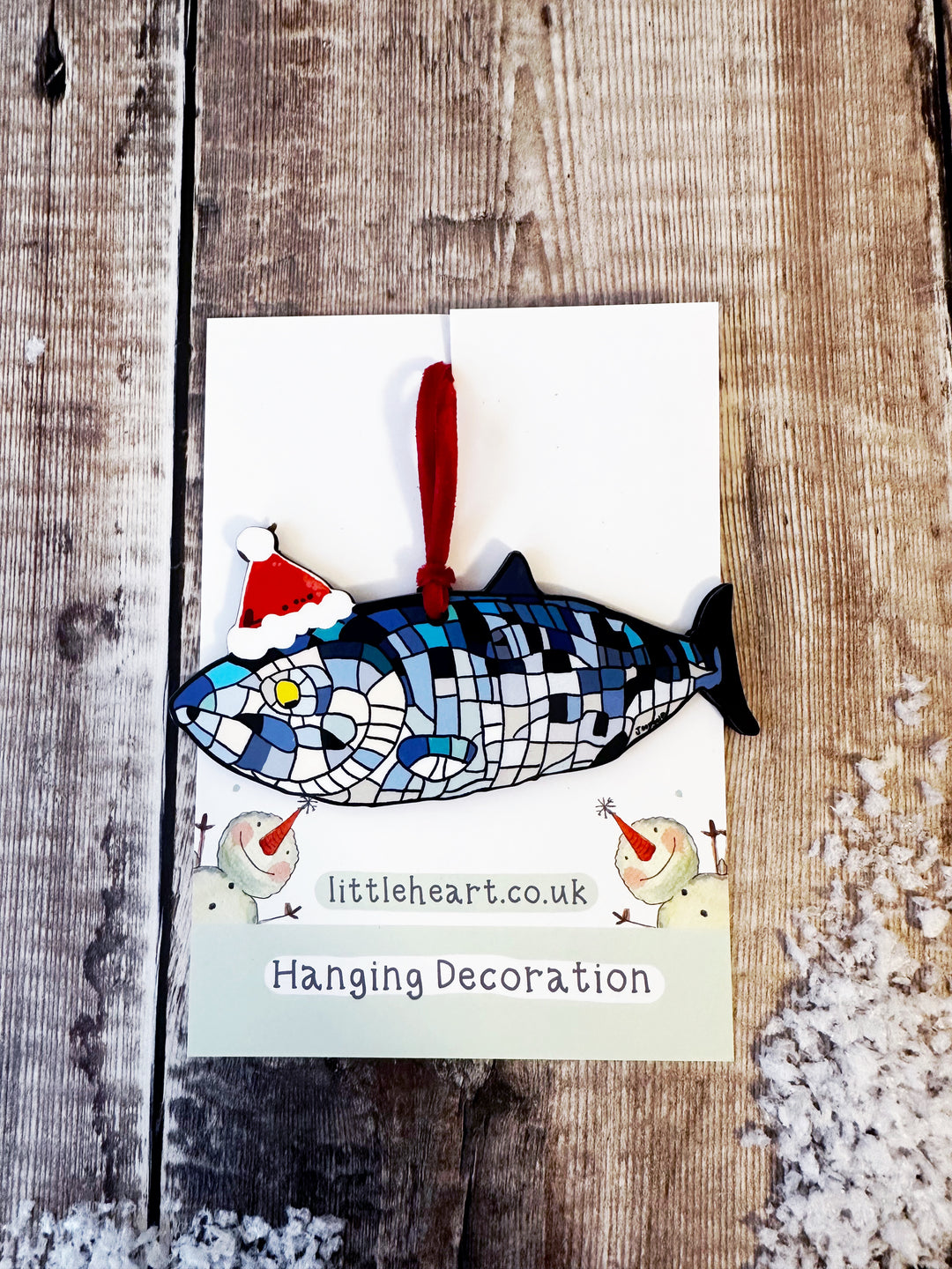 Belfast Blue Fish cut out Christmas Decoration