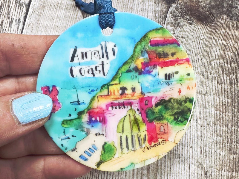 Amalfi Coast Little Cities Hanging Ceramic Decoration