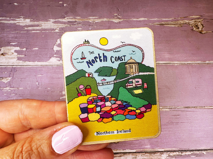 North Coast Ireland Travel Cute Little City Wooden Magnet