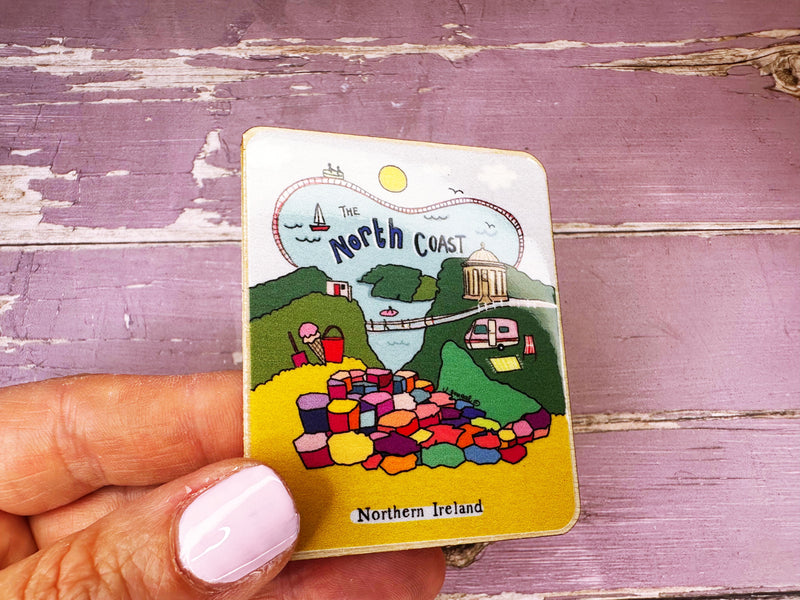 North Coast Ireland Travel Cute Little City Wooden Magnet