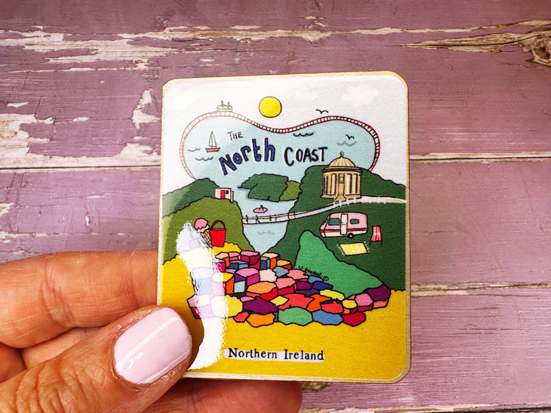 North Coast Ireland Travel Cute Little City Wooden Magnet