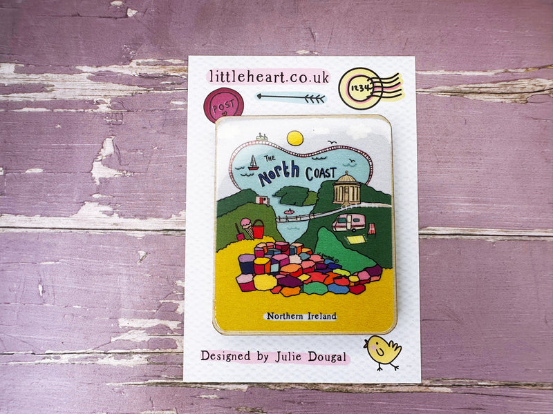 North Coast Ireland Travel Cute Little City Wooden Magnet