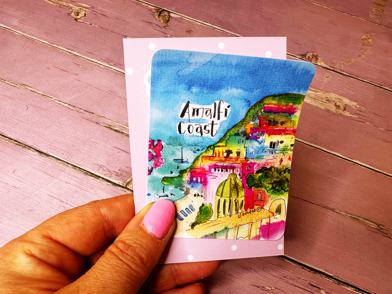 Amalfi Coast Cute Little City Permanent Splashproof Sticker