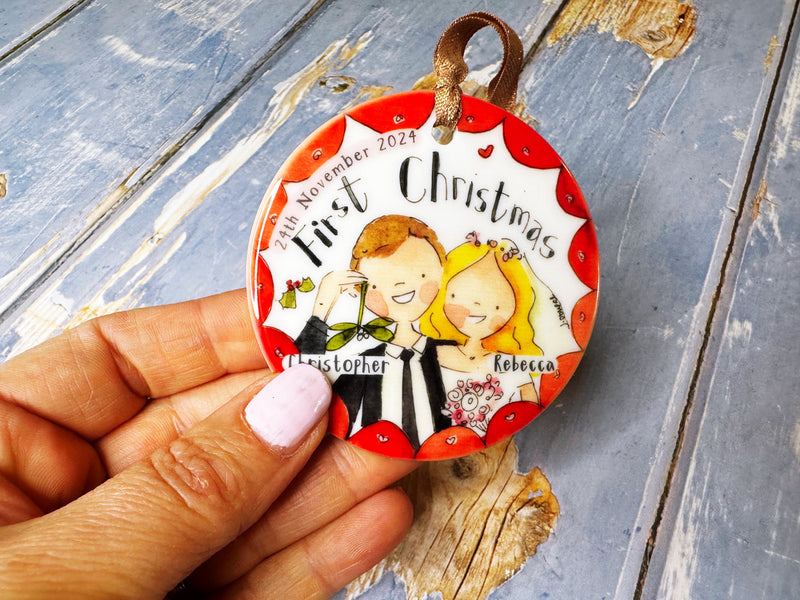 First Christmas Married Little Ceramic Bauble