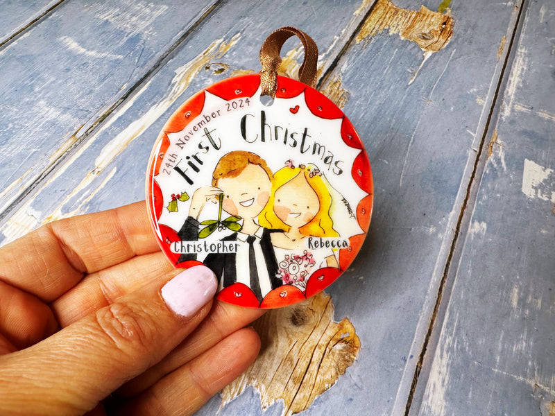 First Christmas Married Little Ceramic Bauble