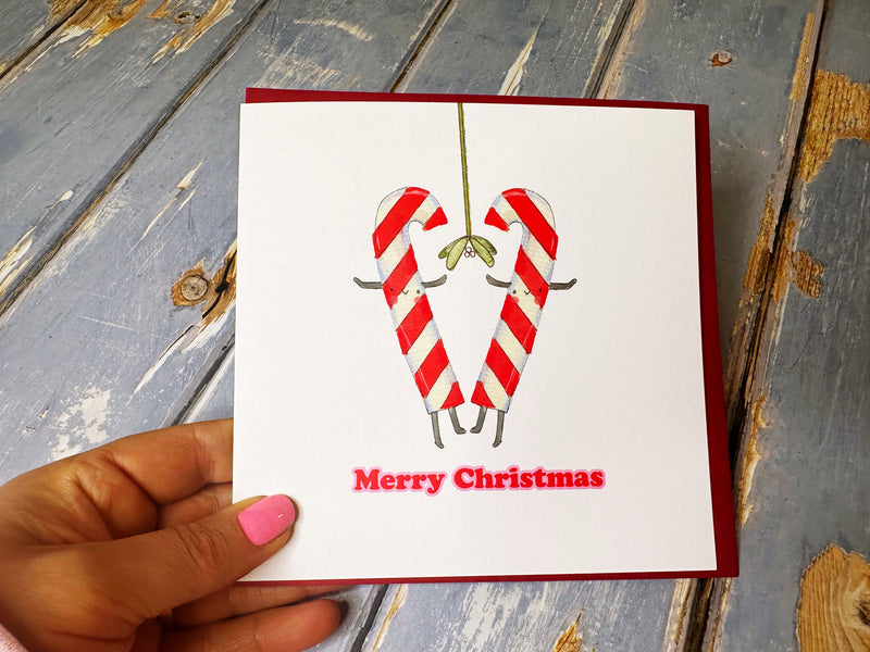 "2 Little Candy Canes" Christmas Card - Personalised