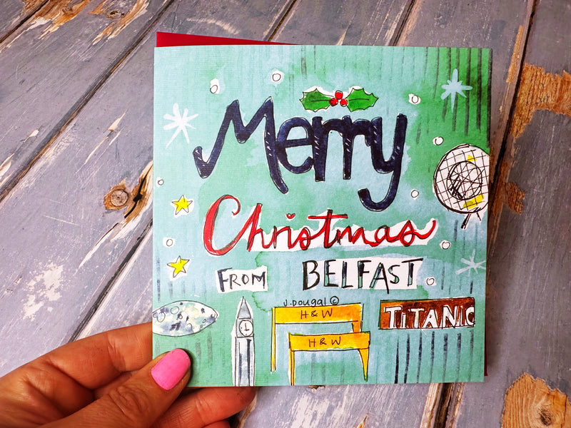 Merry Christmas from Belfast Card Night Lights