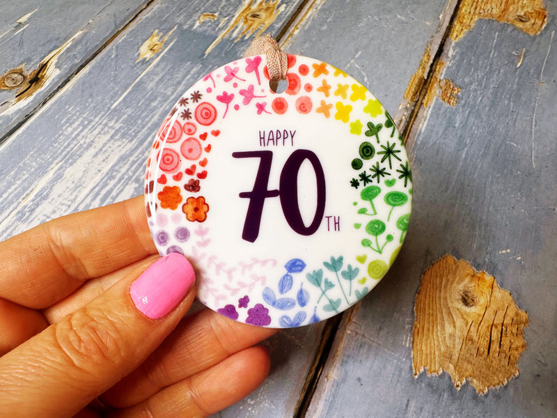 70 years Floral Ceramic Circle