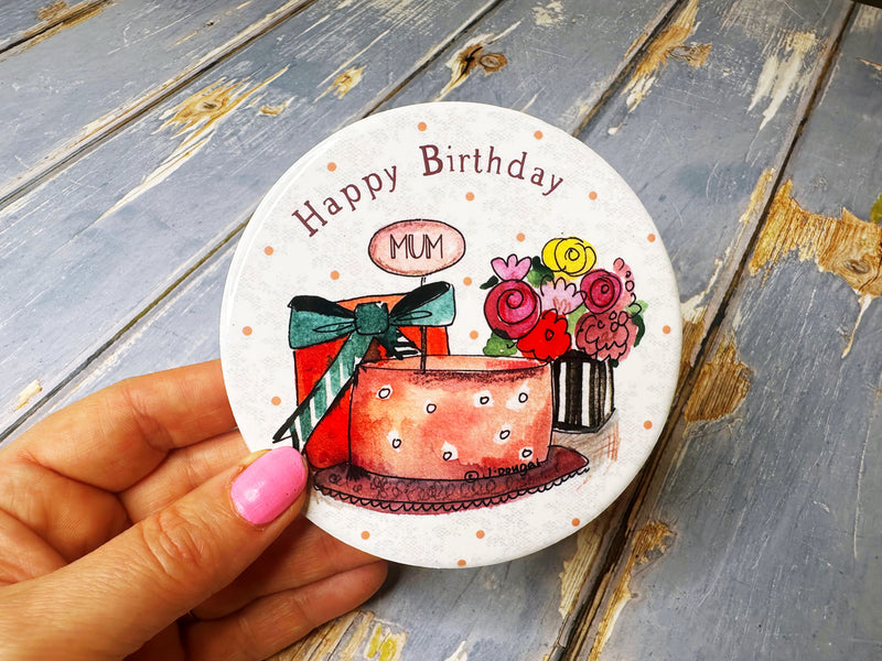 Happy Birthday Mum Ceramic Coaster