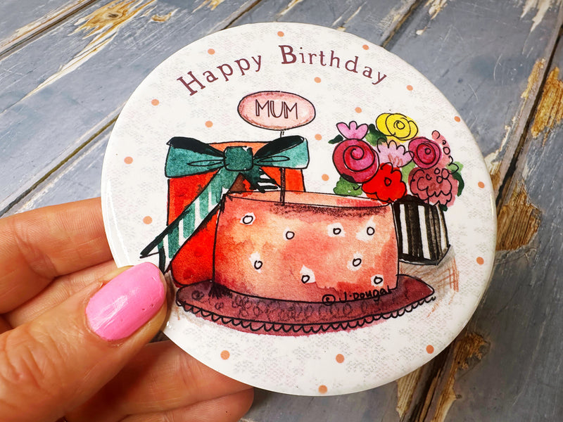 Happy Birthday Mum Ceramic Coaster