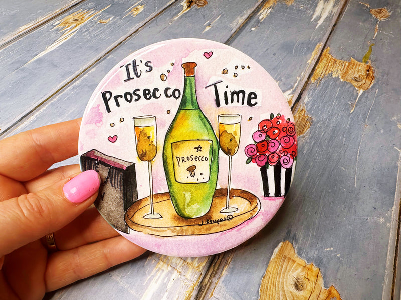 Prosecco Time Ceramic Coaster