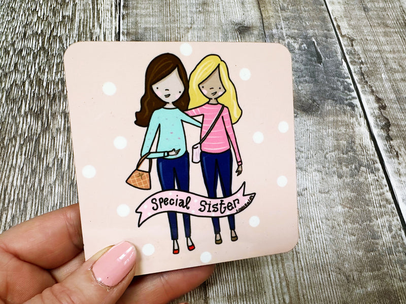 Special Sister Square Melamine Coaster