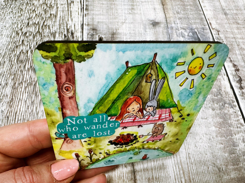 Not all who wander are lost Square Melamine Coaster