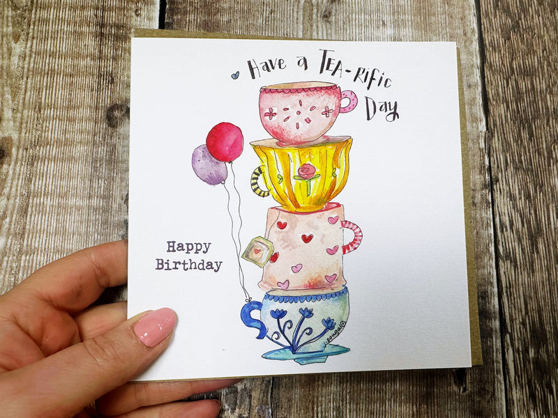 Have a Tea-riffic Day Birthday Card