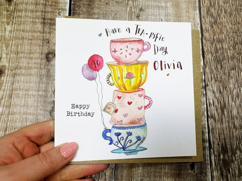Have a Tea-riffic Day Birthday Card