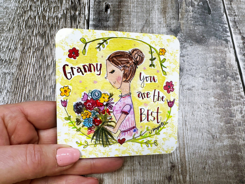 Granny you are the Best Square Melamine Coaster