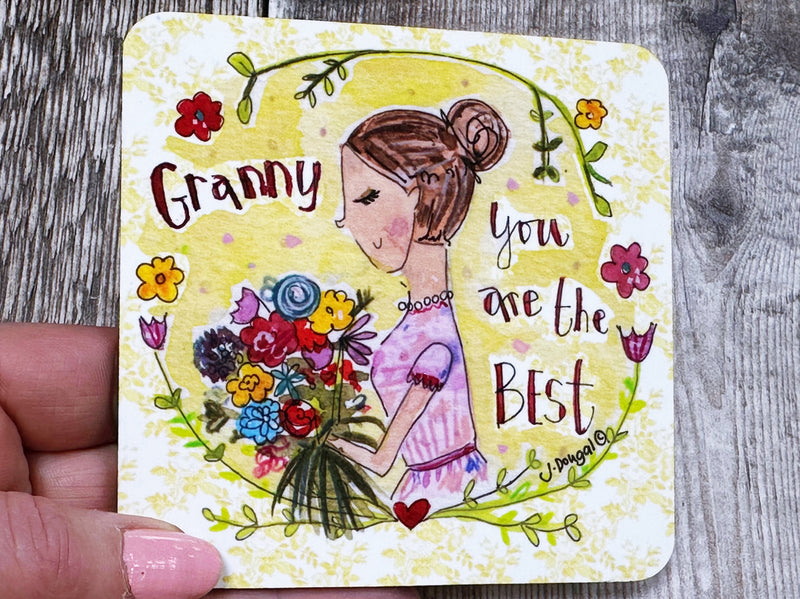 Granny you are the Best Square Melamine Coaster