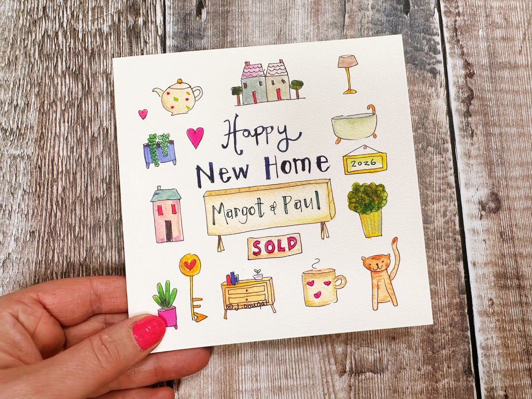 Lovely New Home Personalised Card