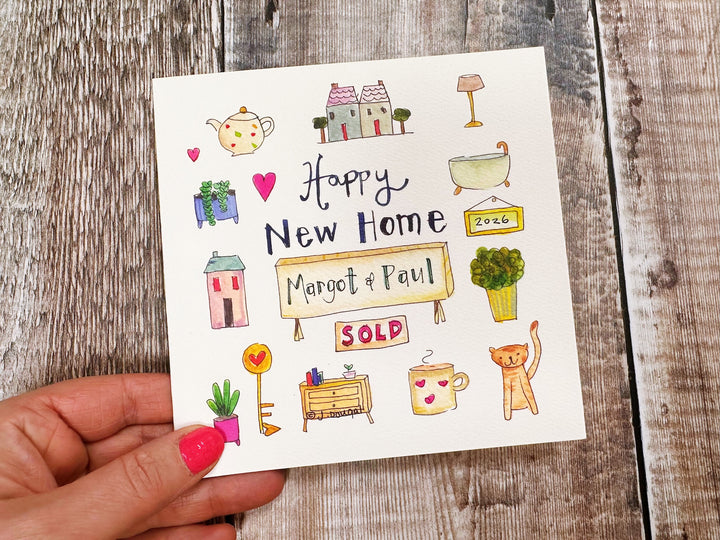 Lovely New Home Personalised Card