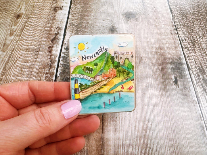 Newcastle Northern Ireland Cute Little City Wooden Magnet