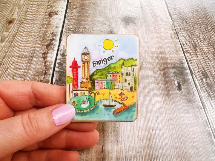 Bangor Northern Ireland Cute Little City Wooden Magnet