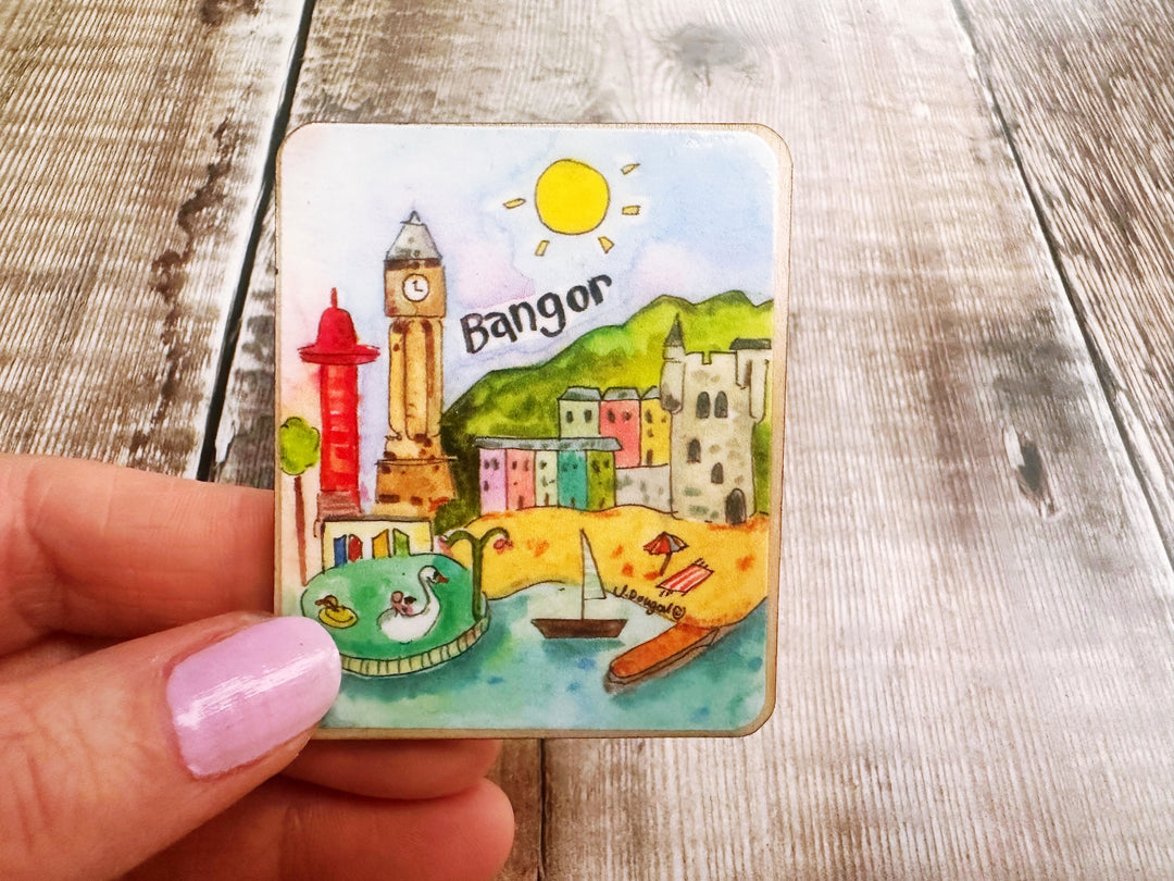 Bangor Northern Ireland Cute Little City Wooden Magnet
