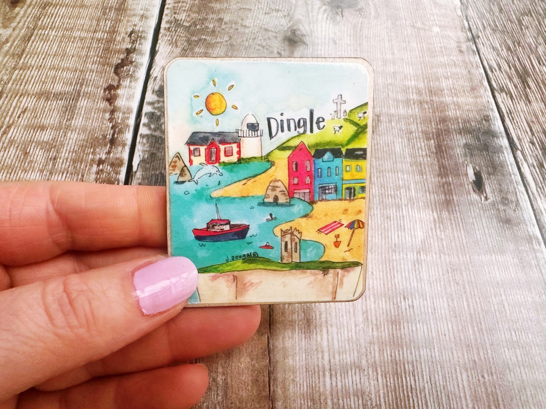 Dingle Ireland Cute Little City Wooden Magnet