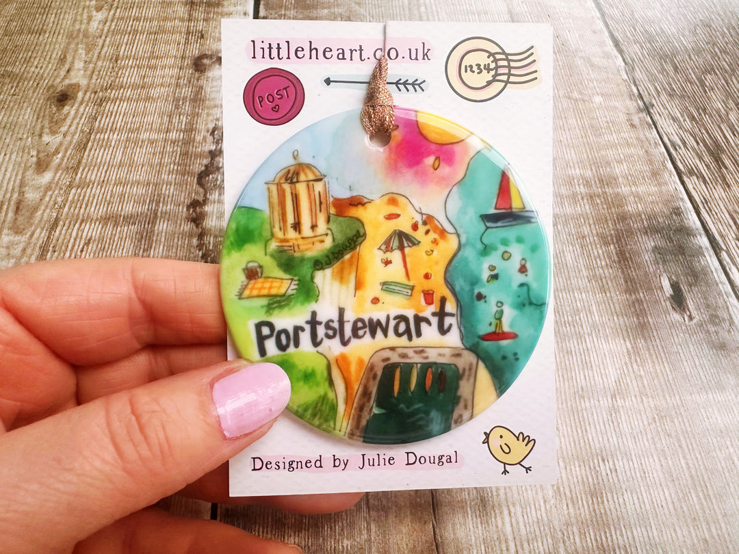 Portstewart Northern Ireland Ceramic Hanging Decoration