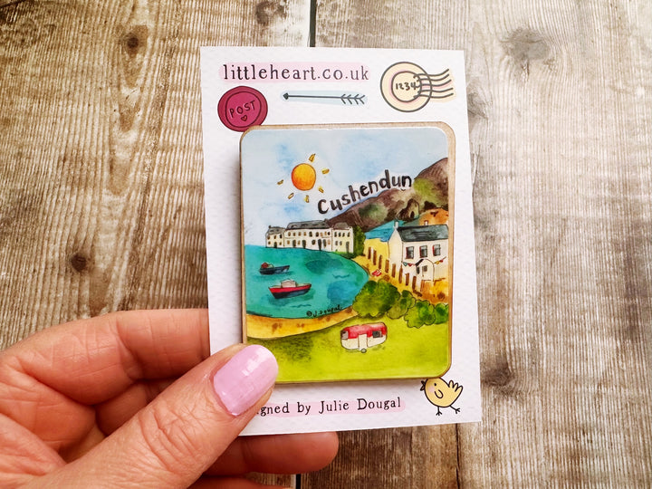 Cushendun Northern Ireland Cute Little City Wooden Magnet