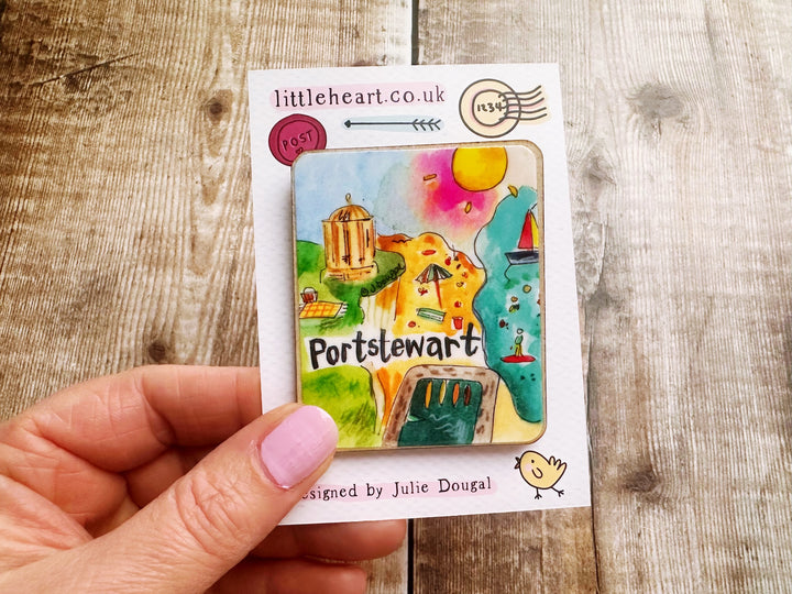 Portstewart Northern Ireland Cute Little City Wooden Magnet