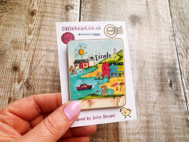 Dingle Ireland Cute Little City Wooden Magnet