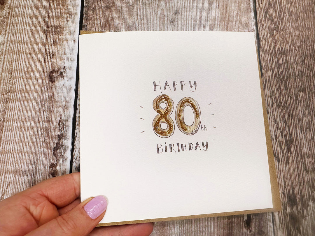 Happy 80th Birthday Card - Personalised