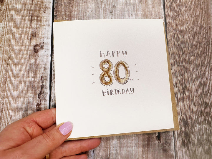 Happy 80th Birthday Card - Personalised