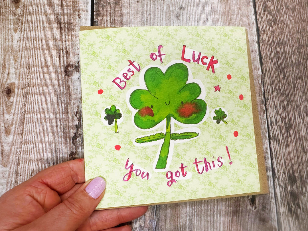 Good Luck you got this Little Shamrock Personalised Card