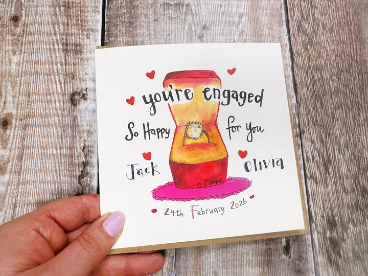 Diamond Engagment Ring Box Card - Personalised