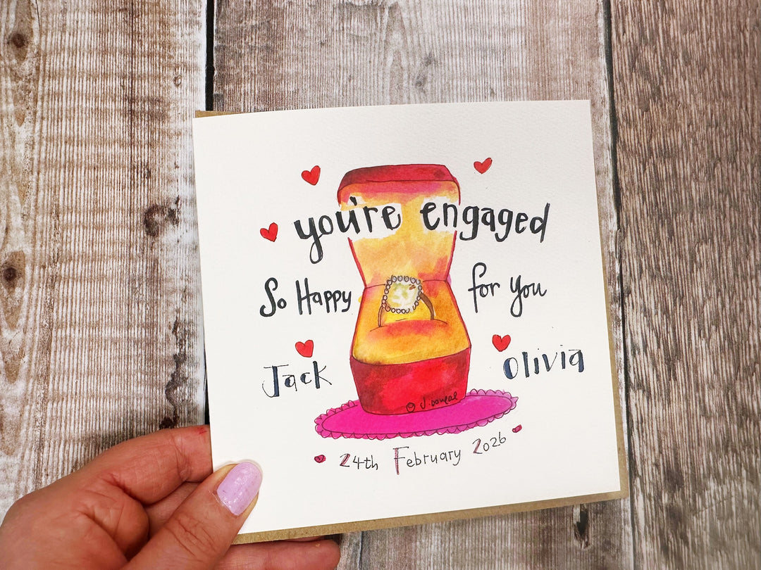 Diamond Engagment Ring Box Card - Personalised