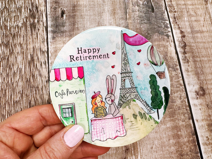 Happy Retirement Ceramic Coaster