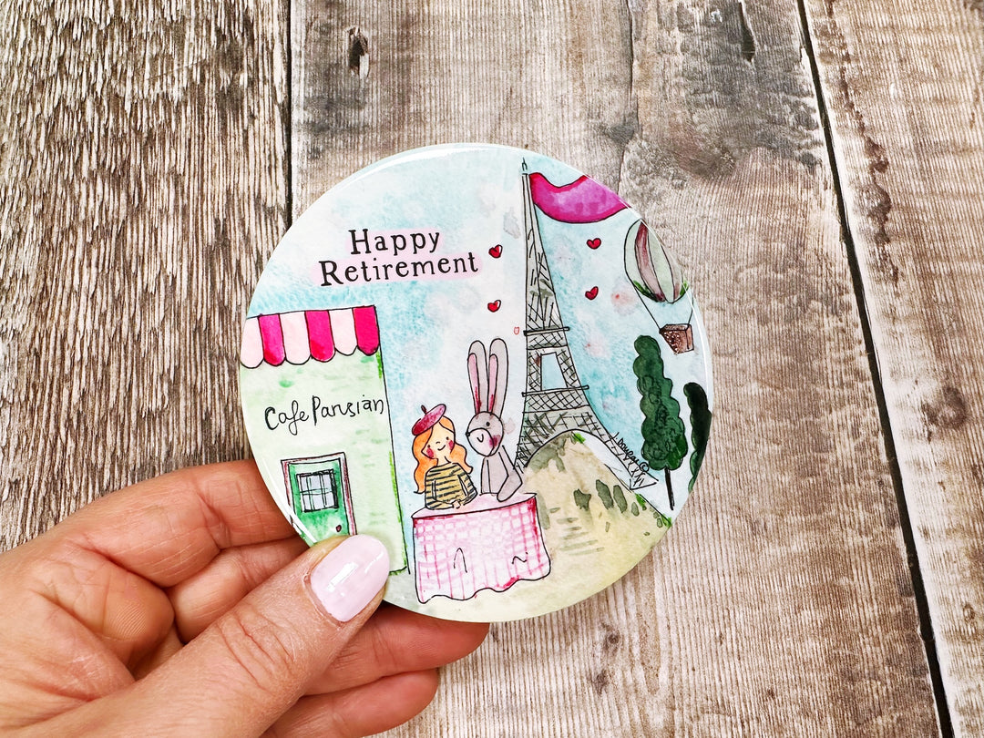 Happy Retirement Ceramic Coaster