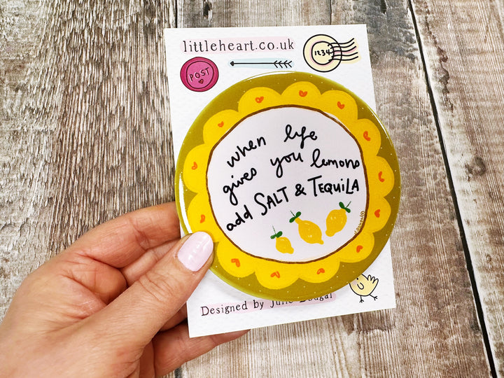 when life gives you lemons add salt and tequila Ceramic Coaster
