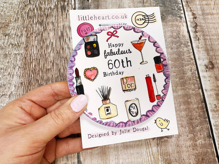 Happy Fabulous 60th Birthday cute ceramic coaster