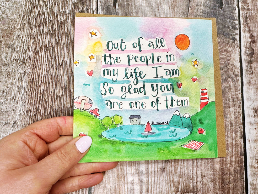 So Glad you are in my life, greeting card.