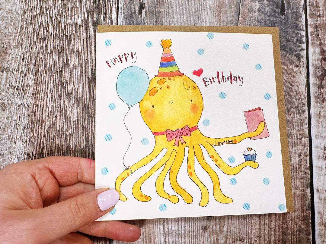 Octopus Birthday Card - Personalised