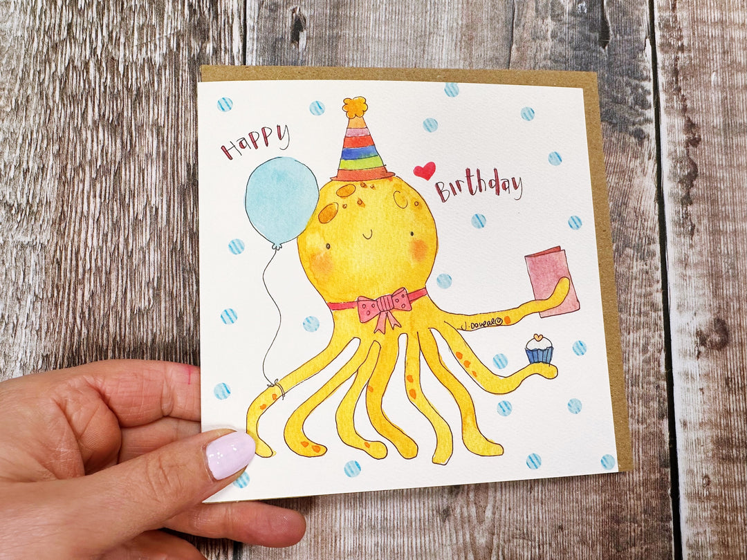 Octopus Birthday Card - Personalised