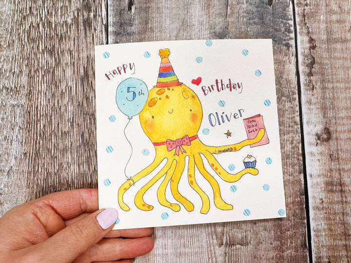 Octopus Birthday Card - Personalised