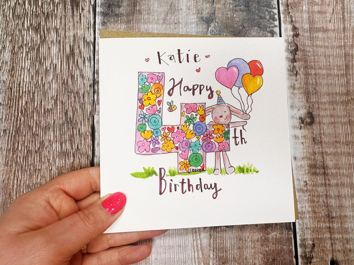 Happy 4th Birthday Personalised Greeting card